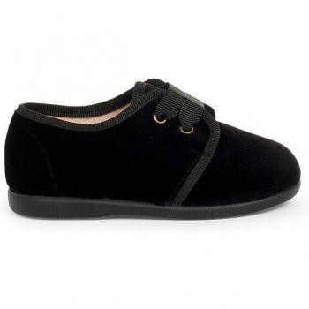 Zapato inglés de bebés de terciopelo cordón faya - Elegantes y Cómodos