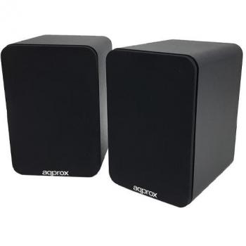 Approx APPSPK02BK Altavoces Autoamplificados 2.0 Bluetooth 60W RMS (30W por canal) BT5.0 con Carcasa de Madera, Entradas RCA/Optical/Coax