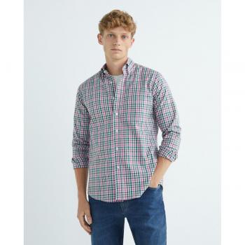 Mirto Camisa de Hombre Casual Cuadros Manga Larga