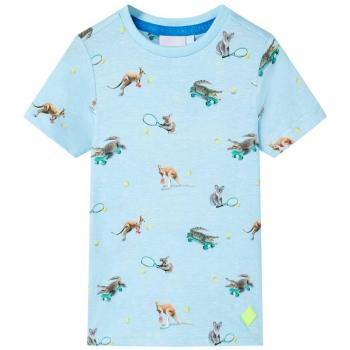 Camiseta infantil azul claro melange 104
