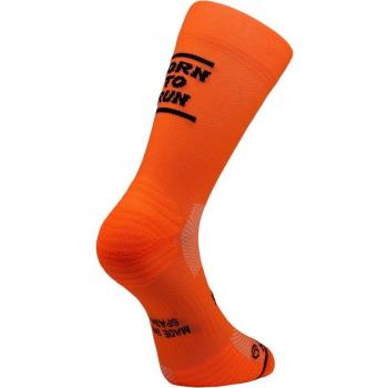 Sporcks Born To Run Orange Sports Socks Size S