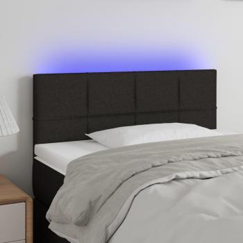 Cabecero LED Tejido Negro 90x5x78/88 cm
