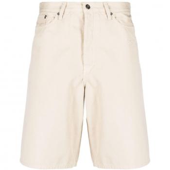 Off-White Men's Cotton Bermuda Shorts - Beige, Size Large, OMCB084S23FAB001 Color 6161