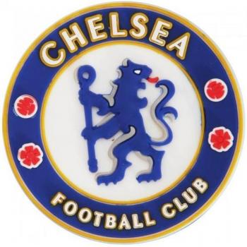 Imán de goma para nevera oficial del Chelsea F.C. con escudo en colores azul, blanco y amarillo - Tamaño único