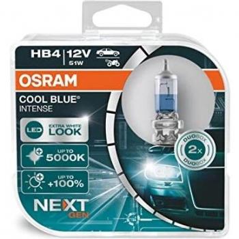 OSRAM Cool Blue Intense HB4 12V 51W 5000K Halógena - Lámpara de faro de carretera para VOLKSWAGEN Touran I, Tiguan y MITSUBISHI Lancer