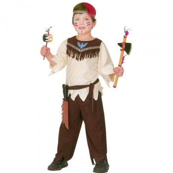 Disfraz de Indio Beige con Flecos para niño