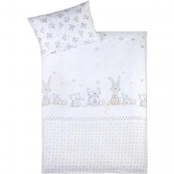 Ropa de cama Julius Zöllner 100x135 cm + 40x60 cm, conejito y búho, 100% algodón, estándar 100 by OEKO-TEX