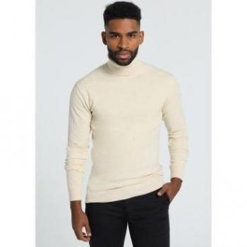 Jersey de punto para hombre con cuello cisne Bendorff en color blanco