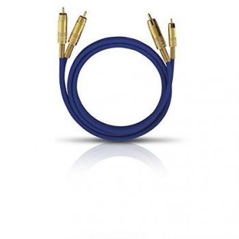 Oehlbach Cable RCA D1C2038 5 m - Cable de audio y video, 2 x RCA a 2 x RCA, color azul