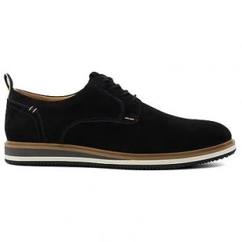 Dune London Men's Blaksley Black Leather Hybrid Lace-Up Casual Shoes - Size 7