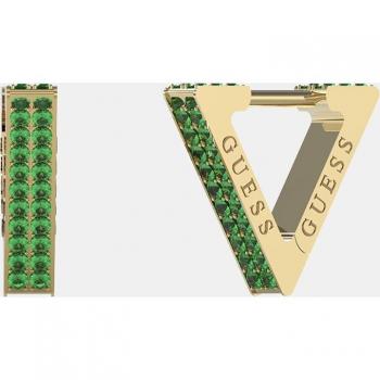 Guess - Pendientes de aro Crazy Earrings Triángulo de acero, cristales y diseño único