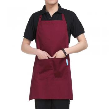 esonmus Delantal de Cocina de Poliéster con Tira de Cuello Ajustable y 2 Bolsillos para Hornear Jardinería Restaurante Barbacoa para Hombres y Mujeres