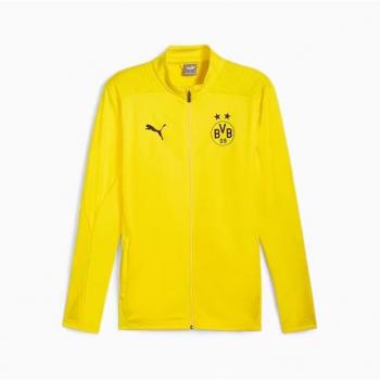 Chaqueta de fútbol Puma Borussia Dortmund Training Jacket Hombre con cremallera, diseño oficial del equipo, material transpirable, ajuste regular, logotipo bordado y tecnología de secado rápido