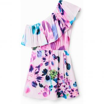Desigual One Shoulder Multicolor Viscose Dress - L