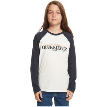 Quiksilver - Camiseta de niños Raglan Blanca