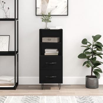 Armario aparador negro de madera contrachapada 34,5x34x90 cm