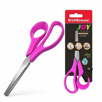 Tijeras ErichKrause Joy Ergo Universal para Zurdos, 14 cm, Corte Recto, Color Magenta, Acero - Modelo 35146