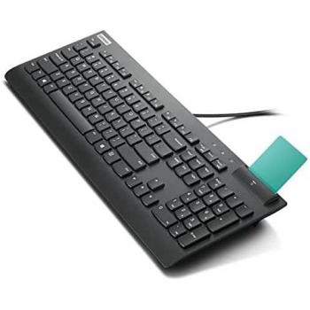 Lenovo Smartcard II Teclado USB con Lector de Tarjetas Inteligentes QWERTY Español Negro