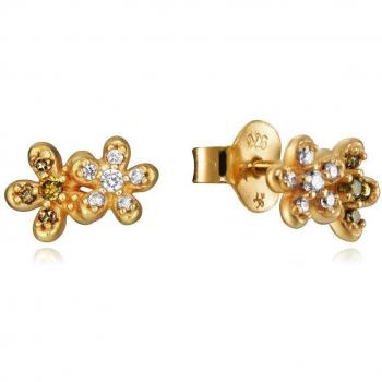 Pendientes Viceroy Trend de Plata de Ley con Baño de Oro y Circonitas