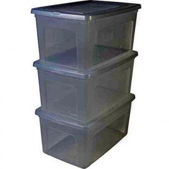 IRIS Modular Clear Box MCB-50 Lote de 3 Cajas de Almacenamiento con Tapa, Plã¡Stico, 50L