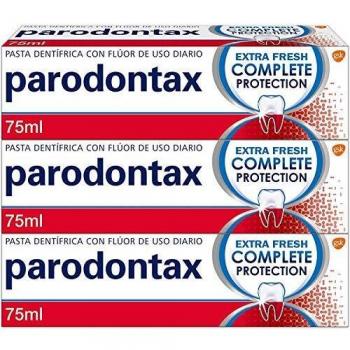 Parodontax, Complete Protection, Extra Fresh, Pasta de Dientes con Flúor, Ayuda a Detener y Prevenir el Sangrado de Encías, Pack de 3 x 75 ml