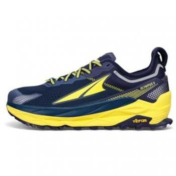 Zapatillas de Running para Adultos Altra Olympus 5 Azul, características: diseño para trail running, color azul marino con detalles en amarillo, talla 43 EU