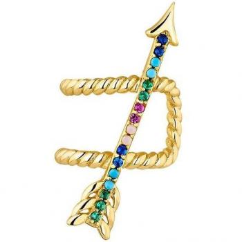 Ear Candy - Pendiente ear cuff de plata bañado en oro amarillo 18k en forma de flecha