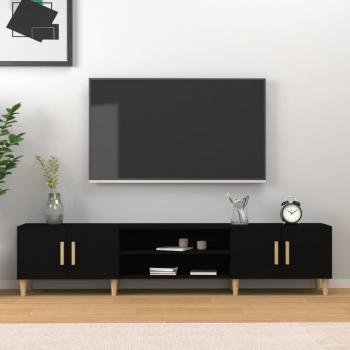 Mueble para TV de madera contrachapada negro 180x31,5x40 cm vidaXL