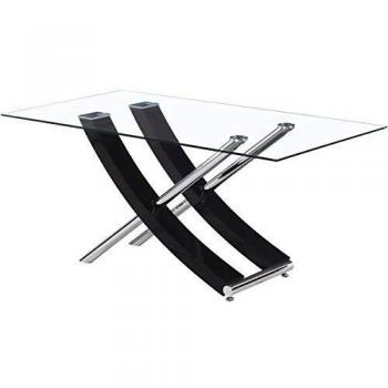Mesa Diva en vidrio - 160 x 90 x 76 cm - Negro lacado