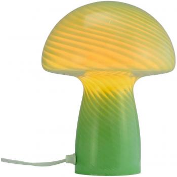 Lámpara de mesa Mushroom Dyberg Larsen, verde, cristal, altura 23 cm