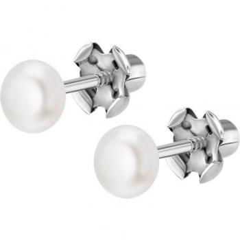 Pendientes Time Road WS00231/4 de Plata con Perla para Niña