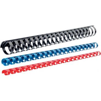 Dorso de Rilegadura Plástico 16mm Negro para A4 - 100 Unidades - 21 Anillas