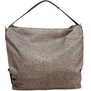 Borbonese - Bolsa de nailon Op Natural-Black