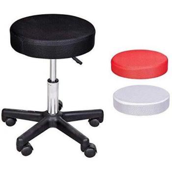 Taburete de Masaje Giratorio con Ruedas Ajustable en Altura y Tres Fundas Protectores