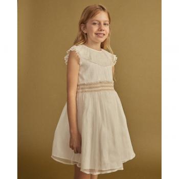 Vestido smock de cuello plisado con cintura Coconut El Corte Inglés