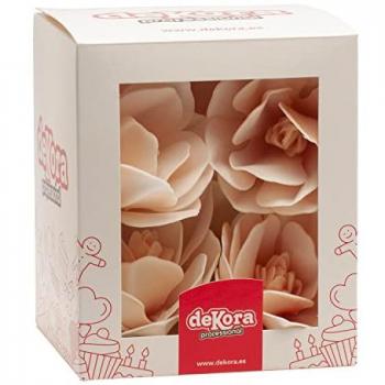 Set de 6 Magnolias de Oblea Blanca para Decoración de Pasteles - 6,5 x 7 cm Dekora