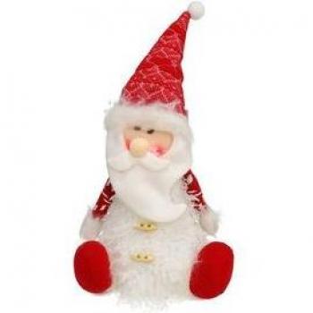 Figura Navideña Papá Noel con Luz LED Blanco/Rojo 30x22x15 cm