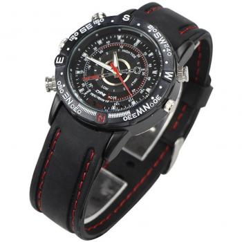 Flylinktech® Negro 8GB Mini espía cámara oculta Reloj con Cámara Web incorporada videocámara mini portátil recargable de ion de litio / USB para el Deporte al aire libre o la vida cotidiana / grabación de vídeo / DVR / impermeable