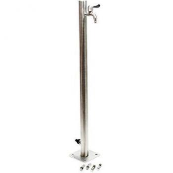 Columna de agua redonda de jardín 95,5 cm en acero inoxidable con grifo resistente a heladas y UV