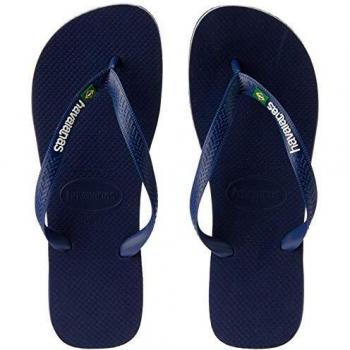 Havaianas Kids Brasil Logo Navy Blue Flip Flops