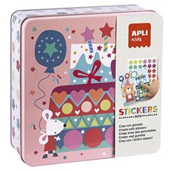 Juego de Pegatinas Apli Kids Fiesta en Caja Metálica Multicolor