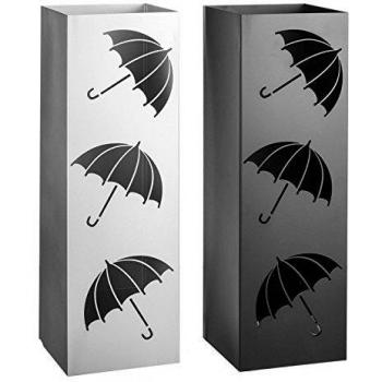 UNIMASA Paragüero Metal 15.50 x 15.50 x 49.00 cm Negro/Gris