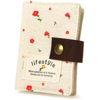 OUTEYE Bolsillos Bolsas Bolsos Tarjetas Lona Flores Mujer