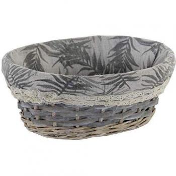 Item Cesta Mimbre Forrada Hojas 22x15x9cm, Varios