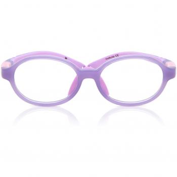 Oval Full Rim TR90 Kids' Prescription Glasses Purple - Blue Light Blocking - Size 44