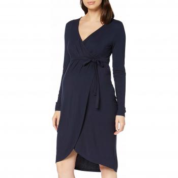 MAMALICIOUS Mlmalie Tess L/S Jersey Dress Combi A. Vestido, Azul