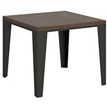Mesa extensible 90x90/180 cm Flame Libra con estructura de Nogal Antracita