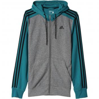 adidas ESS The Hood - Sudadera para hombre, color gris / turquesa, talla M