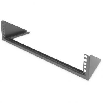 Soporte de Pared para Equipos de 19 Pulgadas, 2U, Negro, Acero, Dimensiones: 105 x 504 x 151 mm