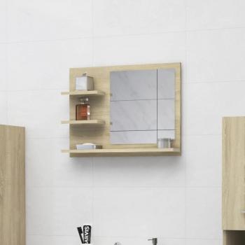 Espejo de baño aglomerado roble Sonoma 60x10,5x45 cm